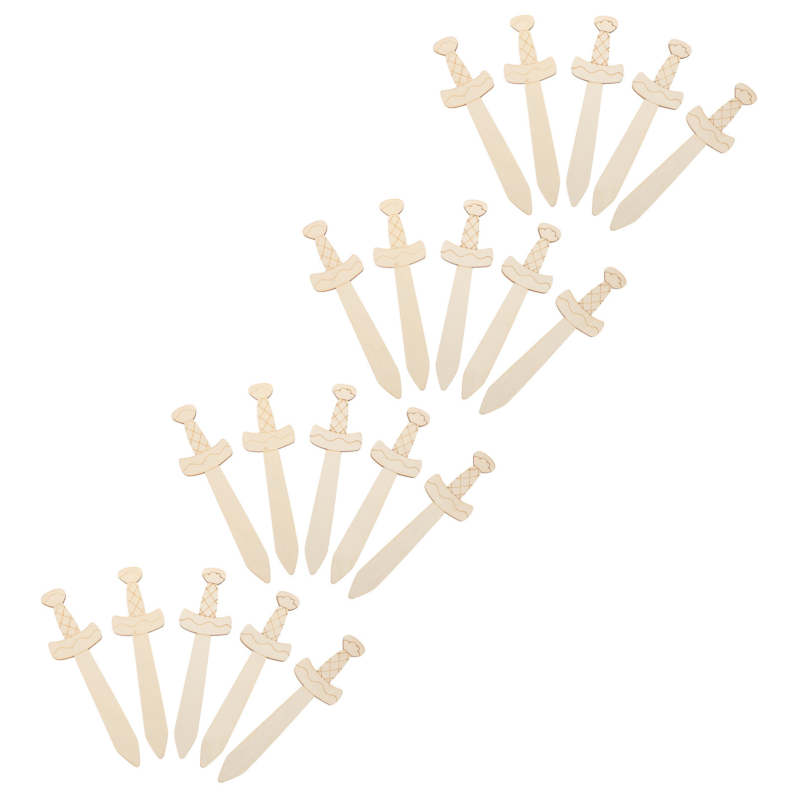 20Pcs Wooden Swords to Decorat - Art And Craft Nature ulasan dan harga
