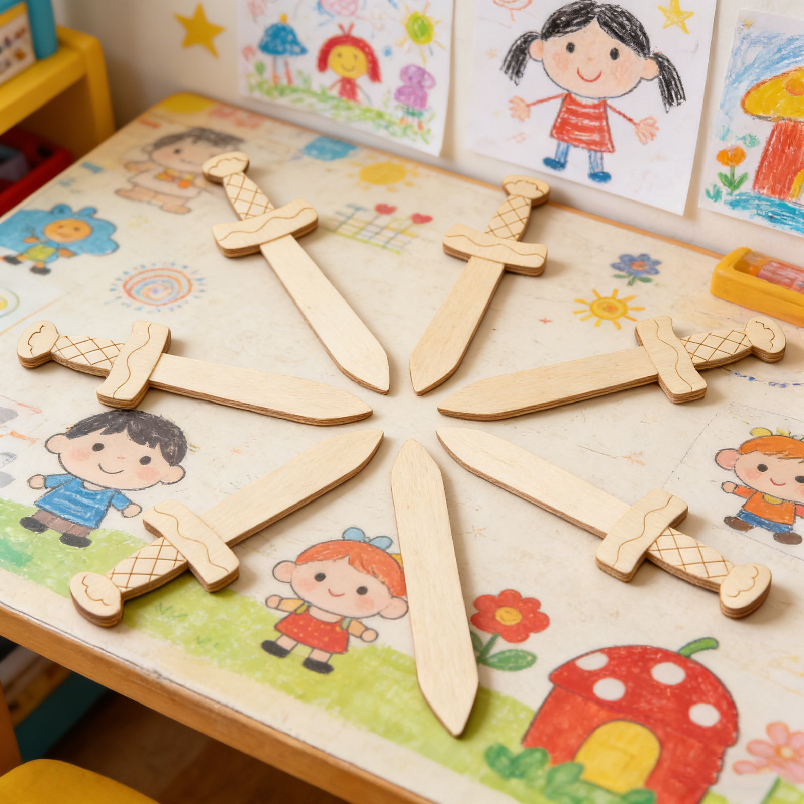 20Pcs Wooden Swords to Decorat - Art And Craft Nature ulasan dan harga