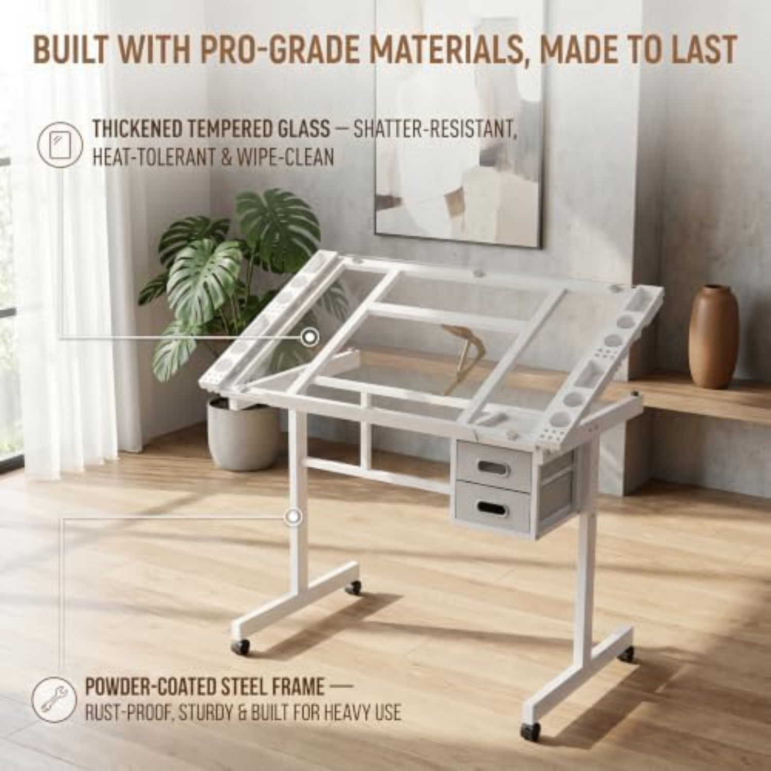 Rolling Drafting Table Desk, P - Art Crafting ulasan dan harga