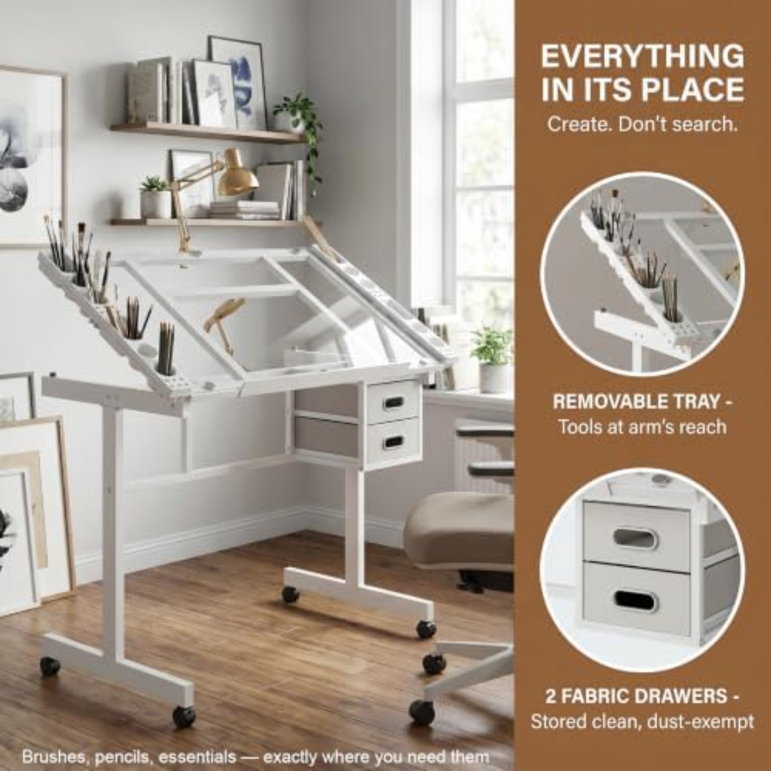 Rolling Drafting Table Desk, P - Art Crafting ulasan dan harga