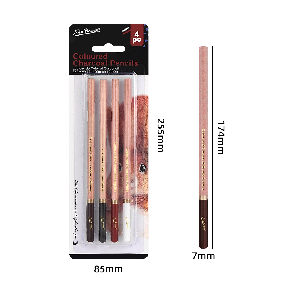 4Pcs Professional Sketch Charc - Colored Pencil Professional ulasan dan harga