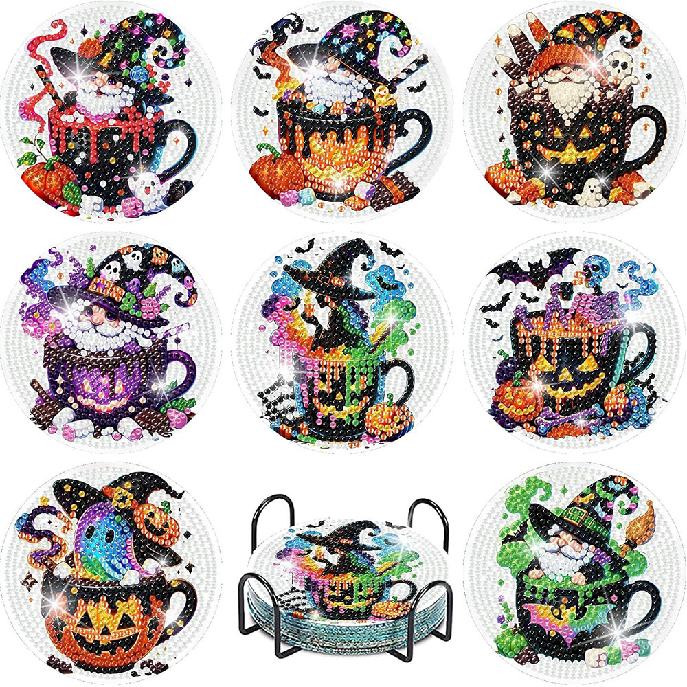 8PCS 5D Halloween Gnome Diamon - Art Craft For Adults ulasan dan harga
