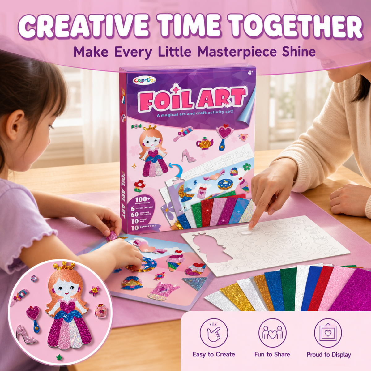 Kids Foil Art Kit 100+ Pcs, Co - Art Craft Girl ulasan dan harga