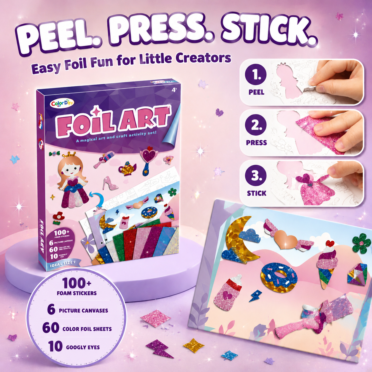 Kids Foil Art Kit 100+ Pcs, Co - Art Craft Girl ulasan dan harga