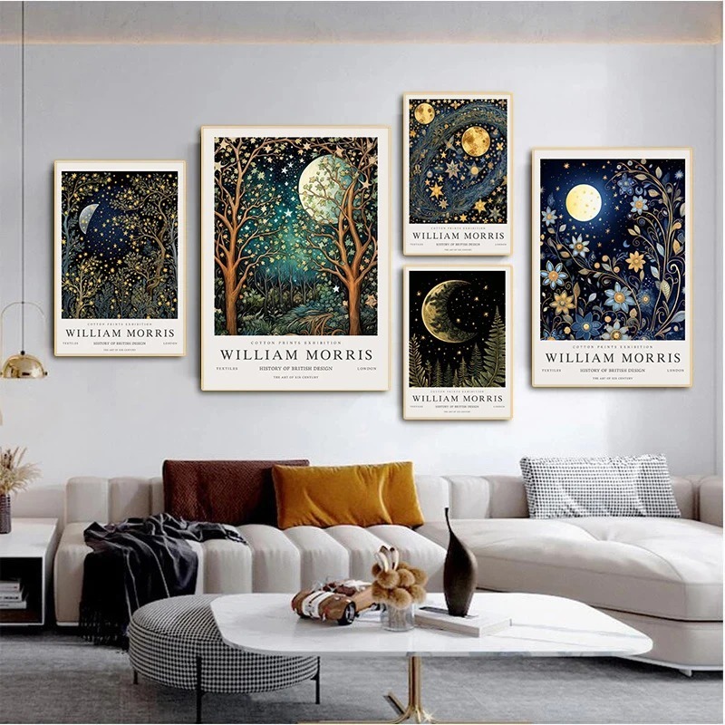 Vintage Moon and Stars William - Art Craft William Morris ulasan dan harga