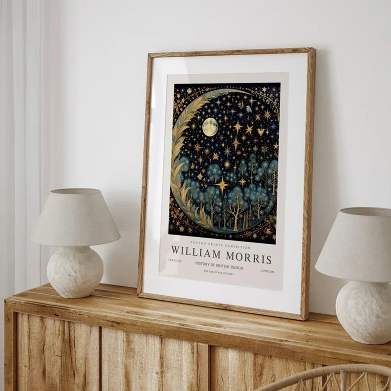Vintage Moon and Stars William - Art Craft William Morris ulasan dan harga
