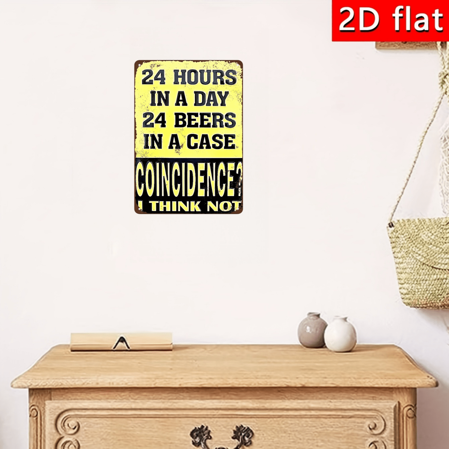 2D flat, retro beer wooden sig - Art Craft Movement ulasan dan harga