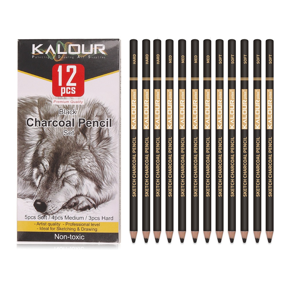KALOUR Colored Charcoal Pencil - Chalk Pastel Set ulasan dan harga