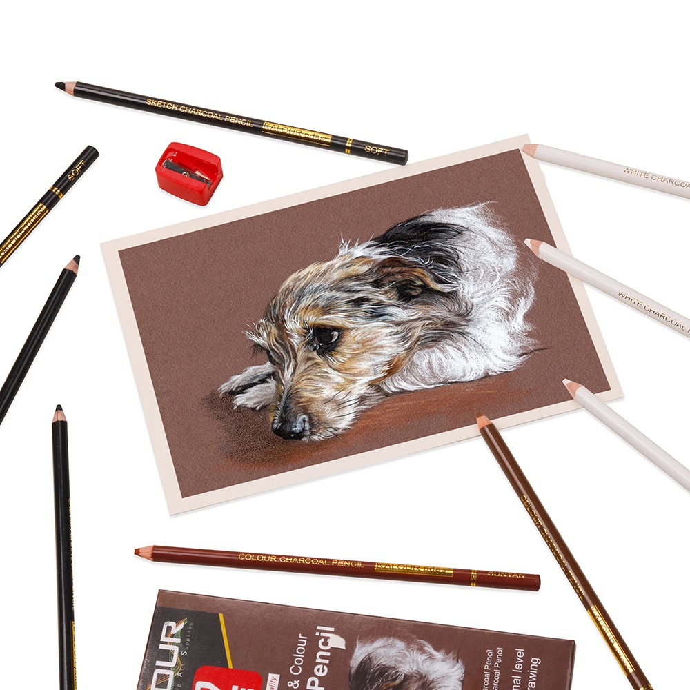 KALOUR Colored Charcoal Pencil - Chalk Pastel Set ulasan dan harga