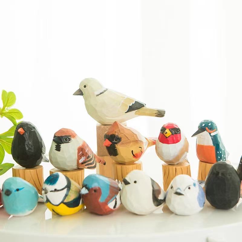 Hand Carved Wooden Bird Figuri - Art Craft Christmas Ideas ulasan dan harga