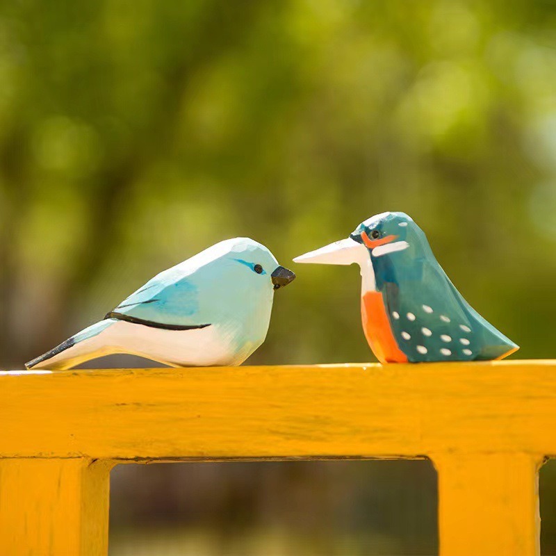 Hand Carved Wooden Bird Figuri - Art Craft Christmas Ideas ulasan dan harga