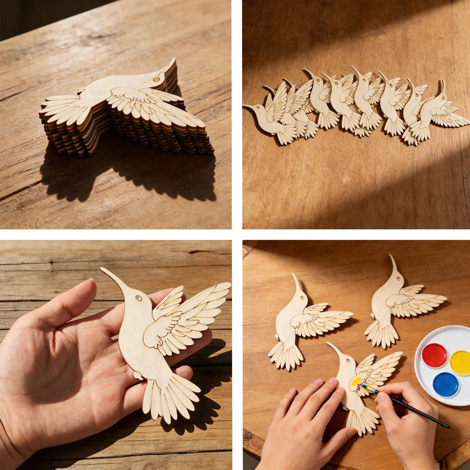 10pcs Unfinished Wood Animal B - Art Crafting ulasan dan harga