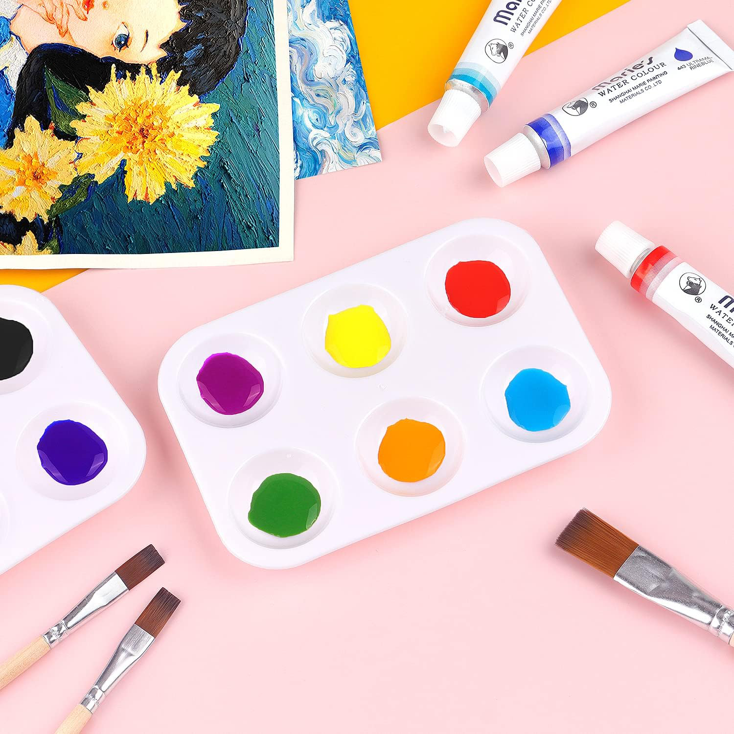 White Plastic Paint Tray Palet - Art Craft 3 Year Old ulasan dan harga