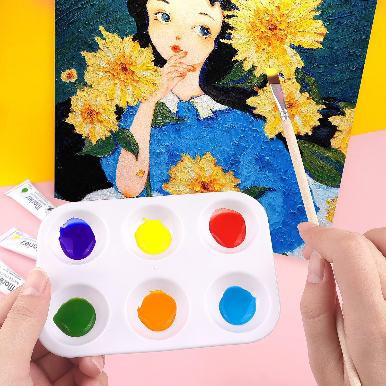 White Plastic Paint Tray Palet - Art Craft 3 Year Old ulasan dan harga