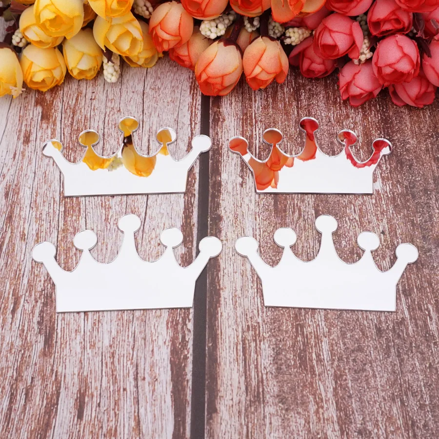 20pcs Acrylic Crown Mirror Wal - Art Craft Movement ulasan dan harga