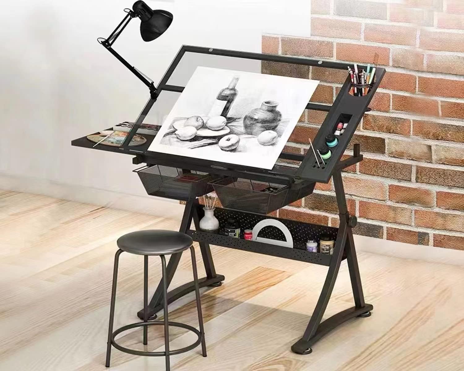Glass Drafting Table Art Desk  - Art And Craft Studio ulasan dan harga