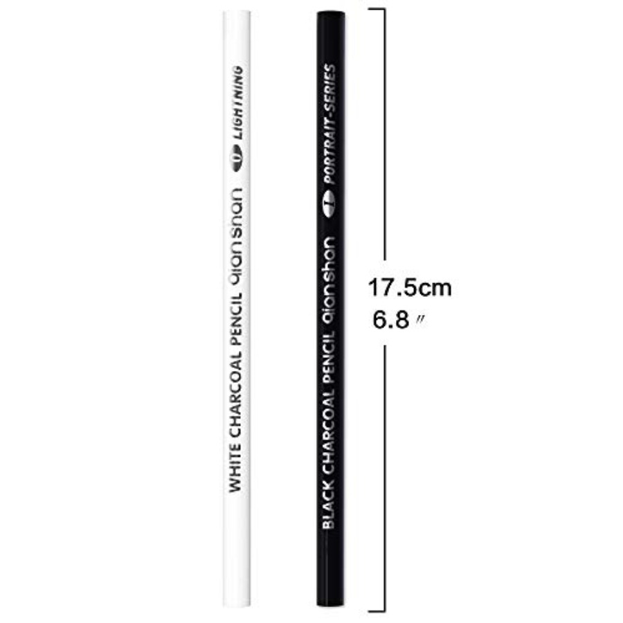 2 Pcs Black White Color Charco - Colored Pencil Professional ulasan dan harga