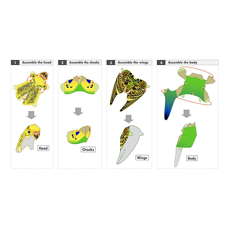 Budgerigar Parrot Bird Handmad - Art And Craft Nature ulasan dan harga