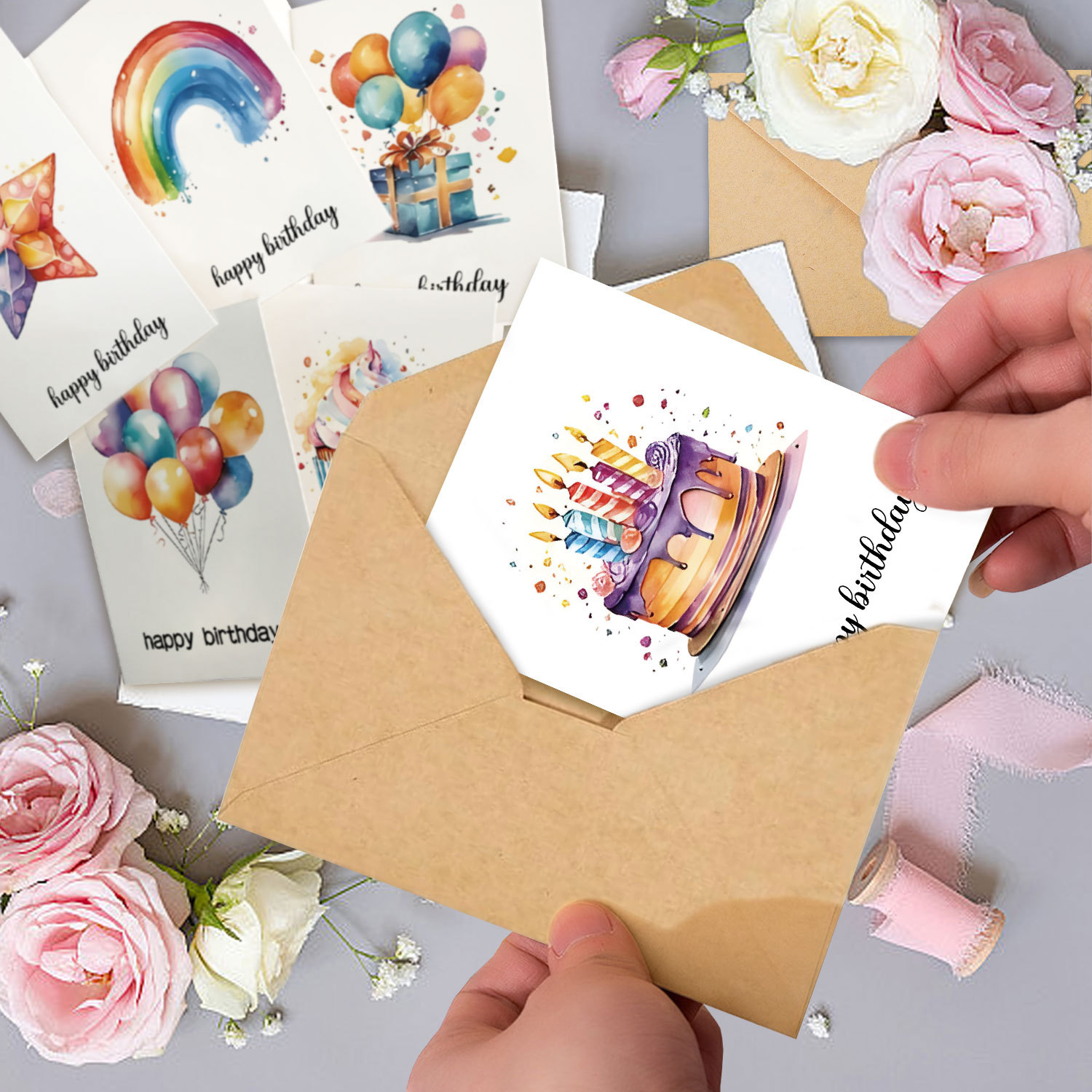 Handmade Watercolor Birthday C - Art Craft Movement ulasan dan harga