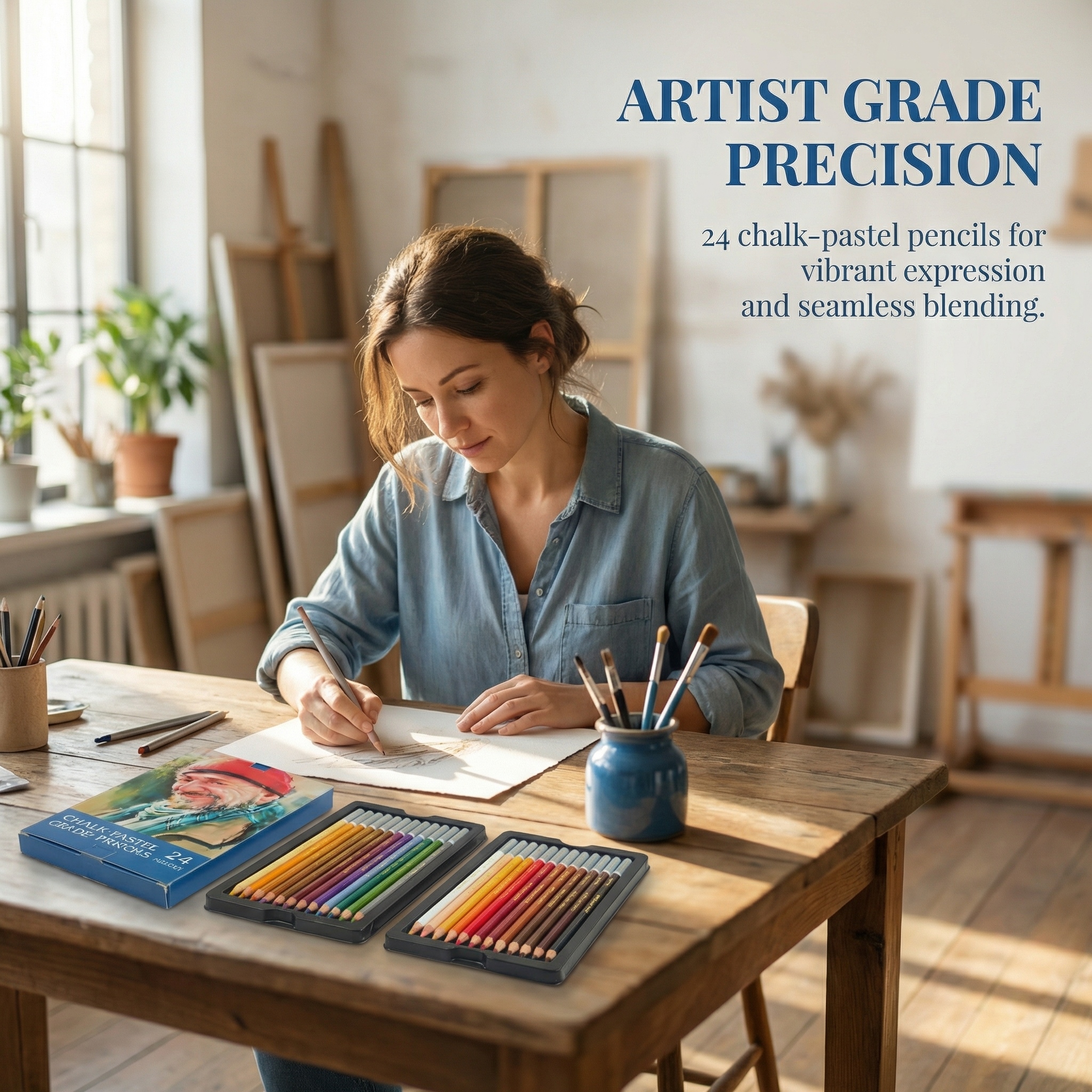 24 Premium Colored Charcoal Pe - Chalk Pastel Set ulasan dan harga