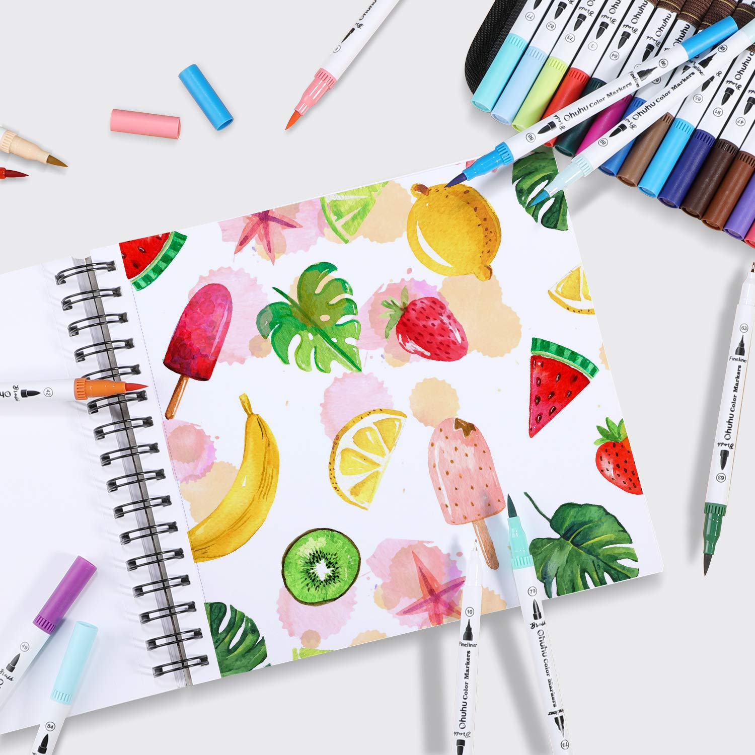 Ohuhu Spiral Bound Marker Pad  - Watercolor Brush Pen ulasan dan harga