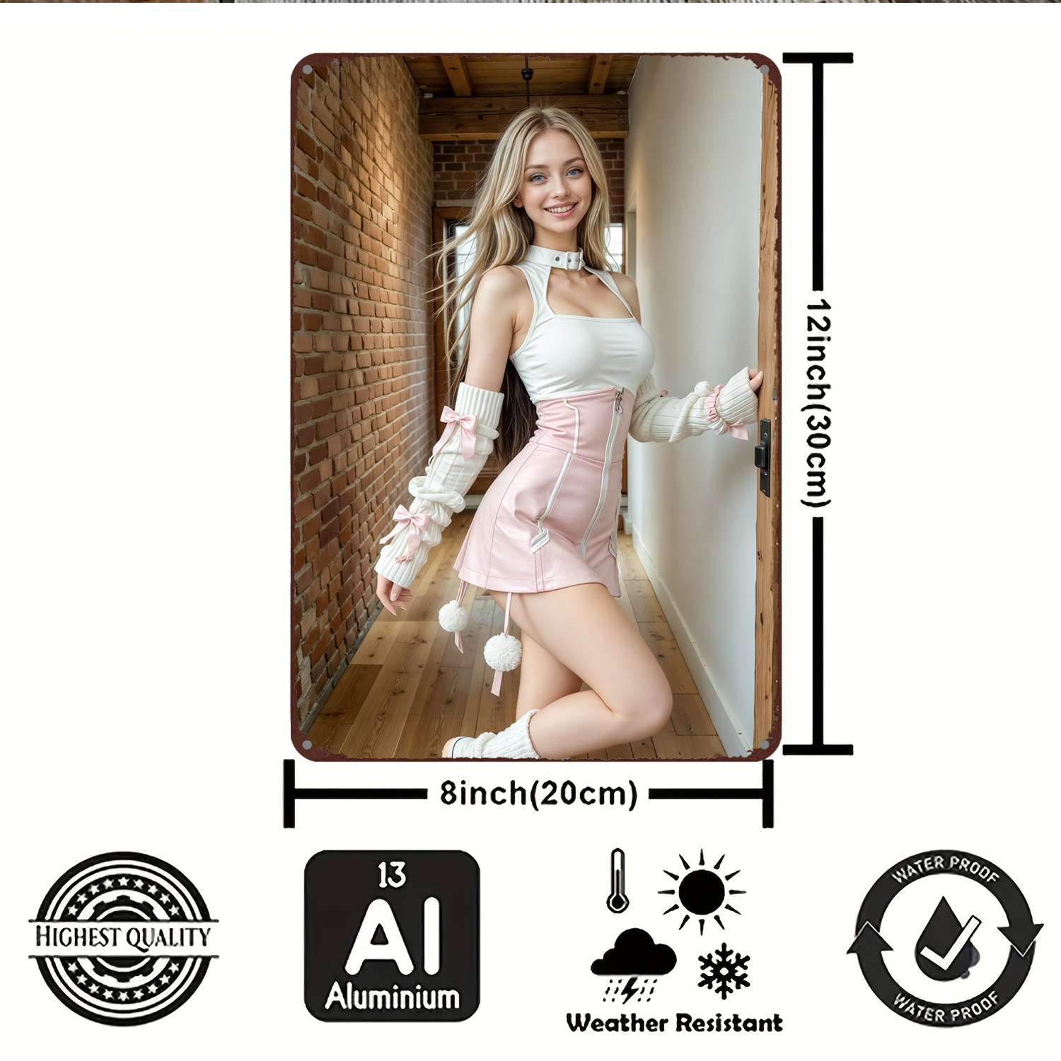 2D Vintage Metal Sign, Flat Wa - Art And Craft Studio ulasan dan harga