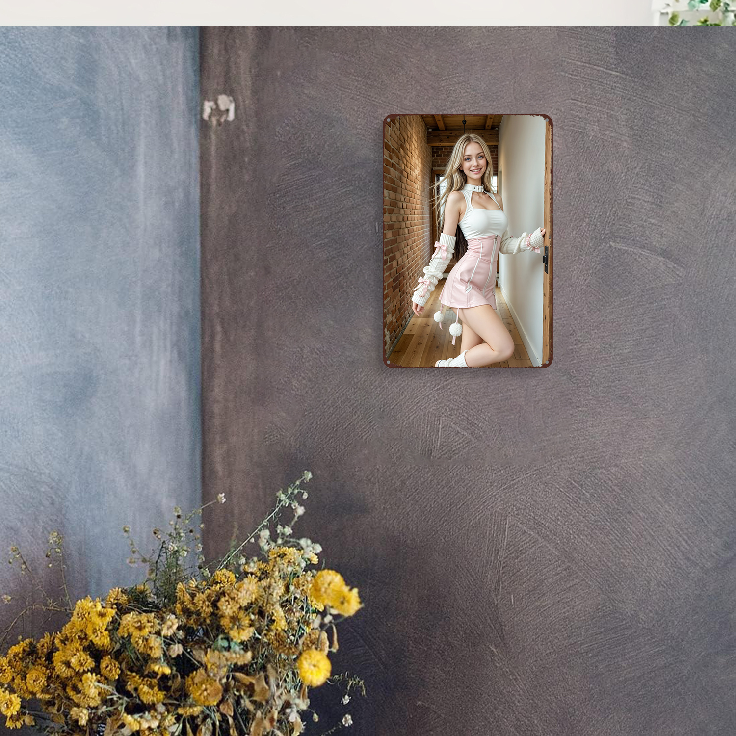2D Vintage Metal Sign, Flat Wa - Art And Craft Studio ulasan dan harga
