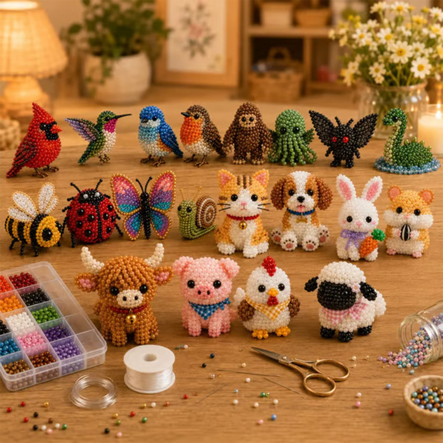 Mini 3D Beaded Animal Craft Ki - Art Craft For Adults ulasan dan harga