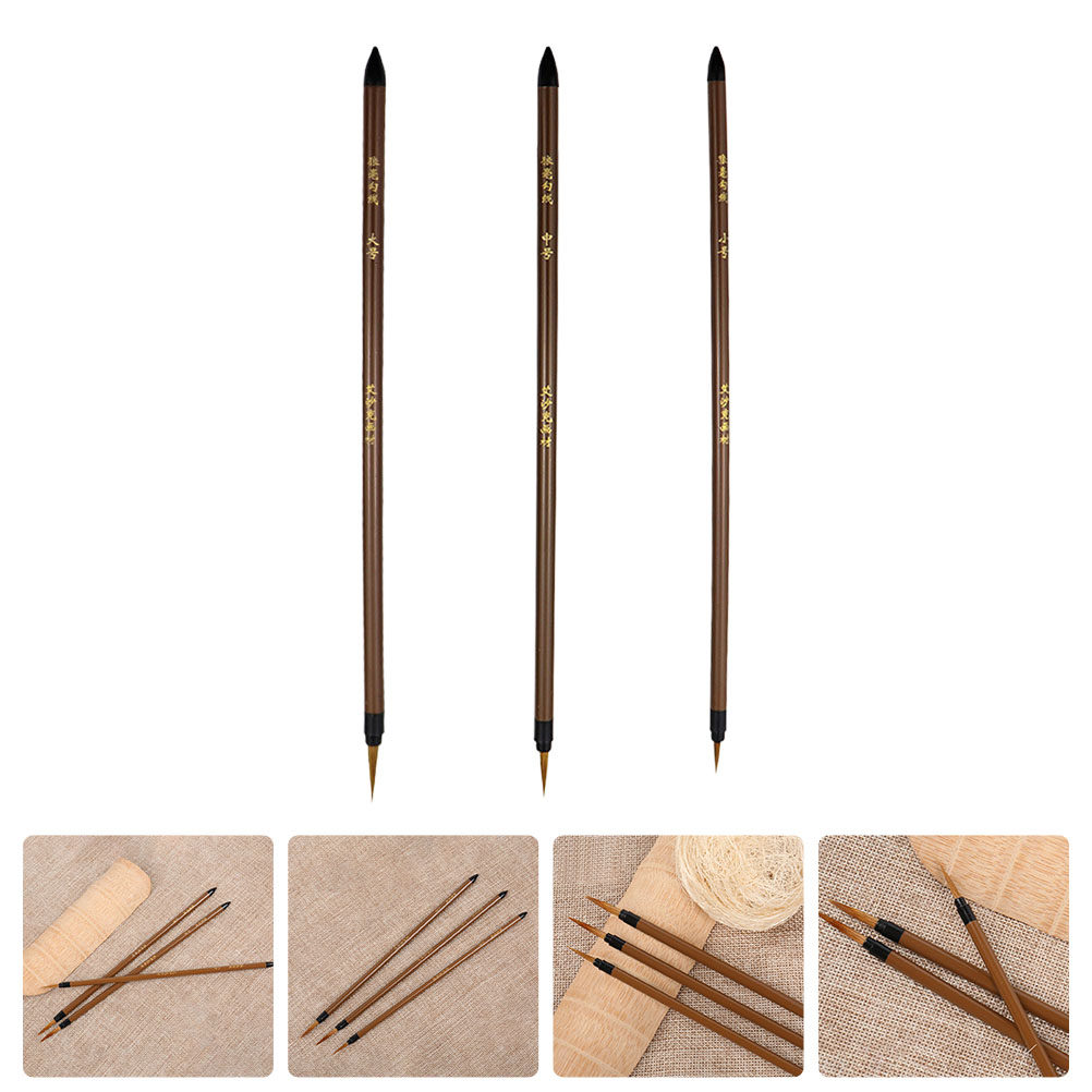 3Pcs Wolf Hair Line Drawing Pe - Watercolor Brush Pen ulasan dan harga