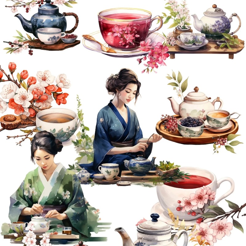 Cute Watercolor Tea Ceremony,  - Art Craft 3 Year Old ulasan dan harga