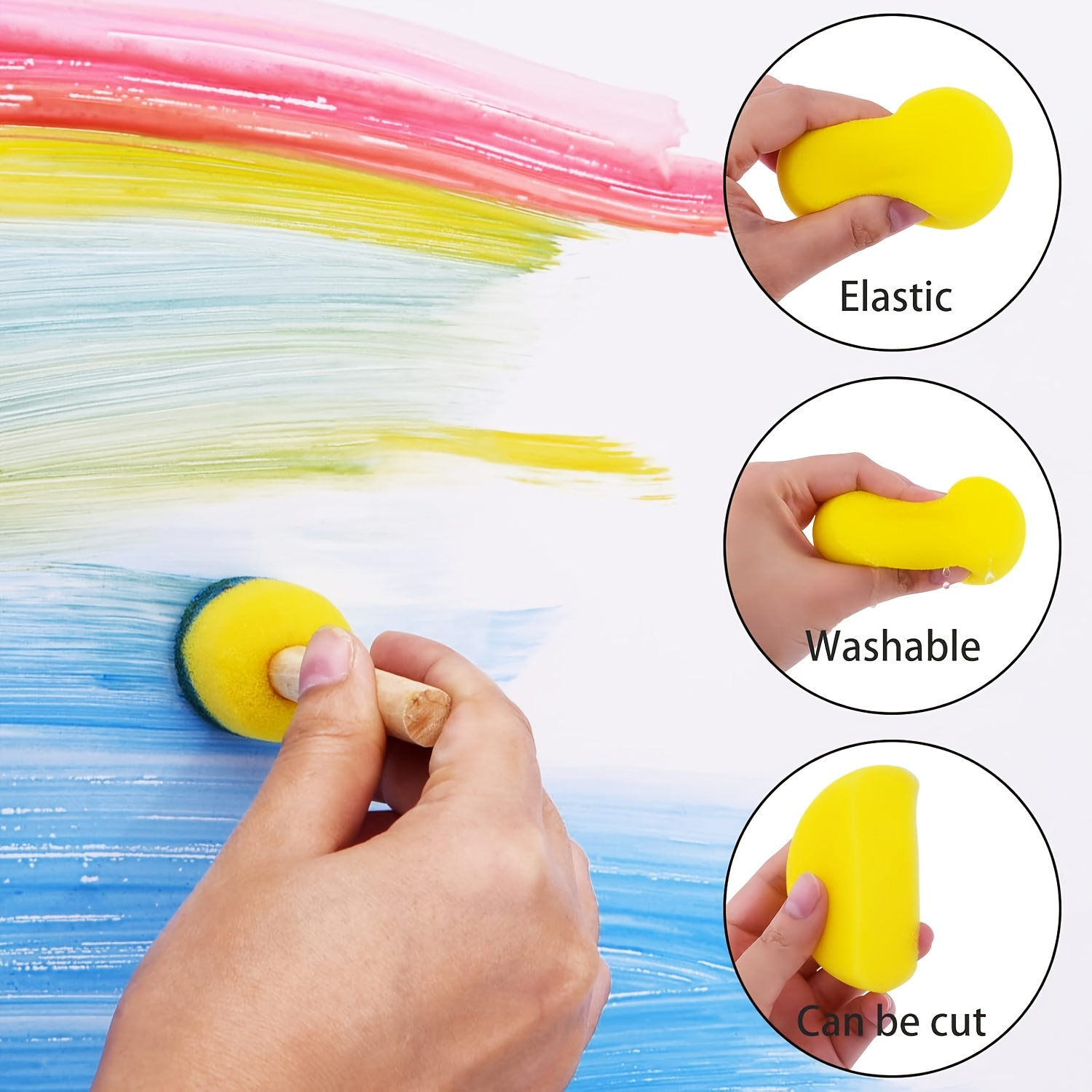 28 Pieces Round Sponge Brush,  - Watercolor Brush Pen ulasan dan harga