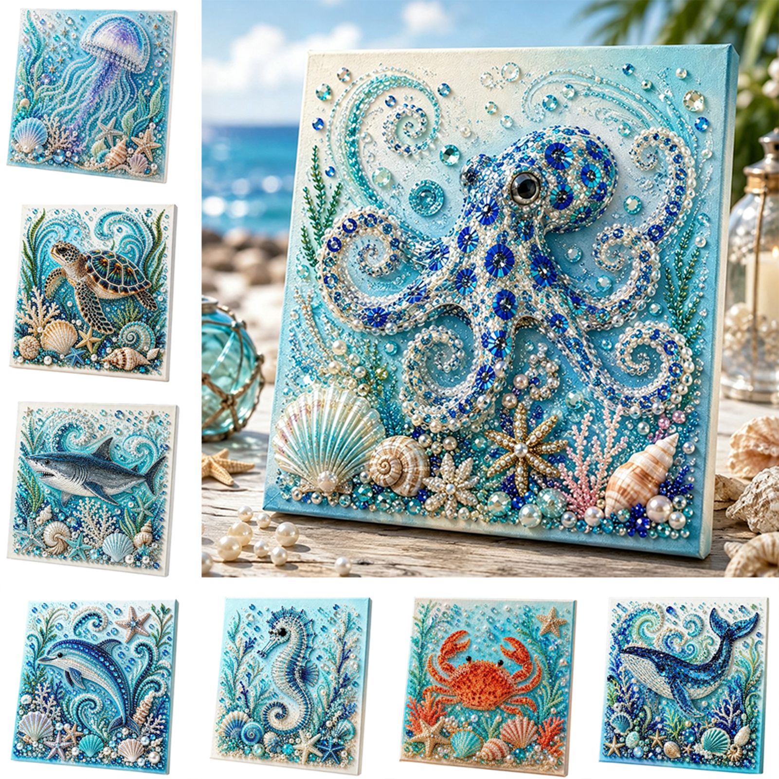 3D Pearl Art DIY Kit Ocean The - Art And Craft Nature ulasan dan harga