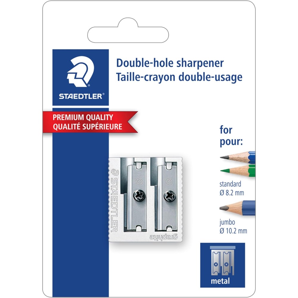 Metal Double Hole Pencil Sharp - Colored Pencil Professional ulasan dan harga